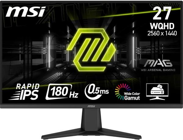 Image Écran Gamer 27" MSI MAG 275QF - WQHD - Dalle Rapid IPS 2560 x 1440, 180 Hz / 0,5 ms - Noir