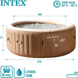 Image Spa Gonflable Intex 28428EX  Pure Spa Sahara - 6 Places - Couvrable - Beige