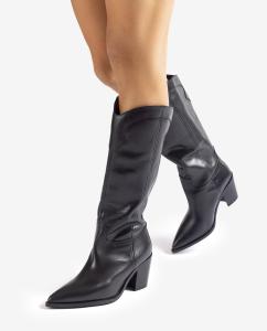 Image Sélection de bottes pour femme à 99,90€ -  Modèles Cow-boy, Talon Large ou Tige Haute Type Chelsea - Cuir