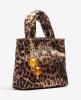 Image Unisa ZAFRICA_LSA - Sac à main Femme imprimé Léopard - Ornement - Poignées et chaîne intérieure amovible - 14cm x 22cm x 7cm