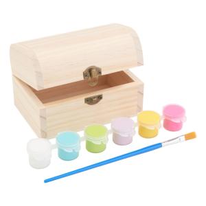 Image Pack VBS - Coffret en bois, peintures et pinceau - 8 Pièces - 12xm x 8cm x 8cm - Réf. 243 08
