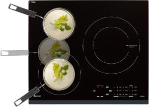 Image Plaque Induction Sauter SPI4360B - Table de Cuisson Encastrable - 3 Foyers - 7200W - Noir