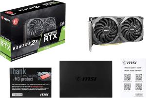 Image Carte graphique MSI GeForce RTX 3060 VENTUS 2X 12G OC - 2 Go GDDR6, 1807 MHz, PCI Express Gen 4 - 4K à 120 Hz