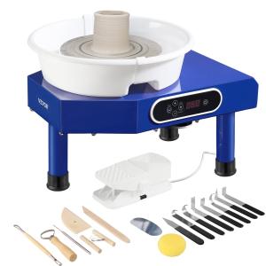 Image Vevor GCJX-008 - Roue de Poterie 28 cm 350W - Tour électrique avec Pédale - Blanc