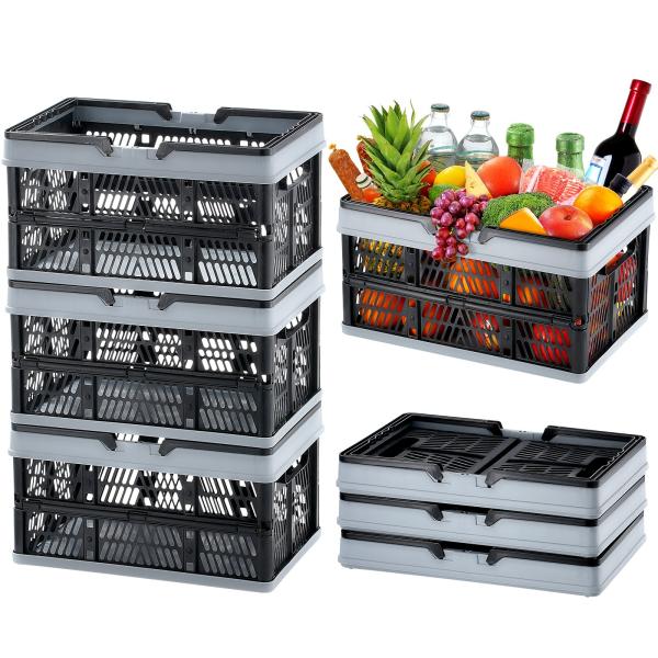 Image VEVOR WS-L2 - Pack 3 Paniers à provisions de courses pliables portables avec poignée - 3 pièces  -16L