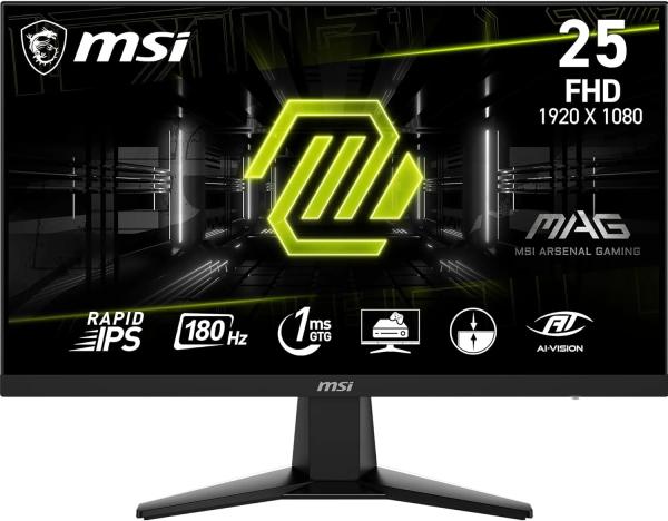 Image Écran PC 24,5" Gamer MSI MAG 256F - Dalle Rapid IPS 1920 x 1080, 180 Hz / 1ms GtG - Full HD - Noir
