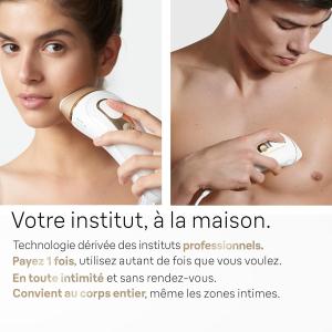 Image Épilateur À Lumière Pulsée Braun PL5152 Silk·expert Pro 5 + Pochette, Tête De Précision, Rasoir Venus Doré/Blanc