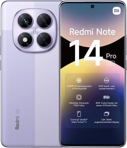 Image Smartphone 5G Xiaomi Redmi Note 14 Pro 12Go RAM+512Go Stockage - Charge Turbo 45W avec Batterie 5110mAh - Noir, Vert ou Violet