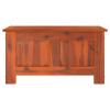 Image Coffre Vodali  de rangement avec couvercle marron bois massif d’acacia - 70 x 35 x 37 cm - Marron