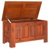 Image Coffre Vodali  de rangement avec couvercle marron bois massif d’acacia - 70 x 35 x 37 cm - Marron