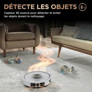 Image Shark AV2800ZEEUWH PowerDetect 2-en-1 Robot Aspirateur Lavage, Autovideur NeverTouch Pro, LiDAR, Wi-Fi