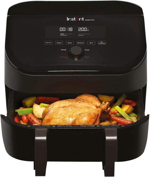 Image AirFryer Instant Vortex Plus VersaZone - SyncFinish - 1700W - Friteuse sans Huile 8-en-1 - Noir