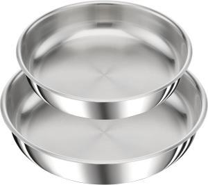 Image Set 3 Pièces Tefal L9759002 Ingenio Preference On - Lot de 2 Poêles 24/28 cm + poignée amovible - Acier inoxydable