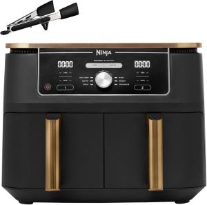 Image Friteuse sans Huile NINJA AF400EUCP Foodi MAX Dual Zone Air Fryer, 2 Tiroirs, 9,5L, 6-en-1 - Cuivre/Noir