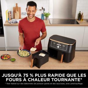 Image Friteuse sans Huile NINJA AF400EUCP Foodi MAX Dual Zone Air Fryer, 2 Tiroirs, 9,5L, 6-en-1 - Cuivre/Noir