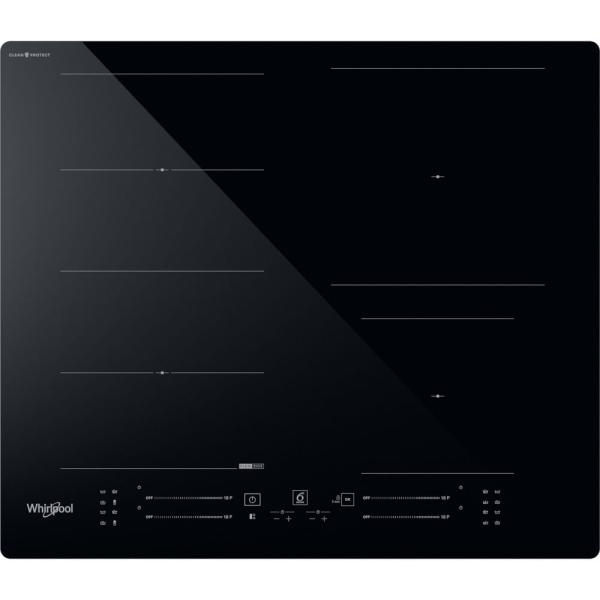 Image Plaque induction Whirlpool WFS3660CPNE CleanProtect Flexiside - Encastrable - 3000W - 4 foyers - 6ème Sens - Noir