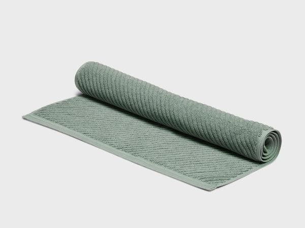 Image Tapis de bain Yumeko - 52x81 - 100% Coton Bio - Blanc Pur, Sable, Taupe Chaud, Lilas ou Vert d'eau