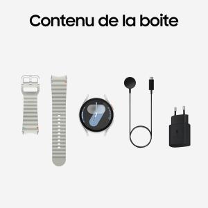 Image [Prime] Pack Smartwatch Samsung Galaxy Watch7 - Montre Connectée, Suivi de Santé et Sport, 44mm, Galaxy AI, Vert ou Crème+ Chargeur