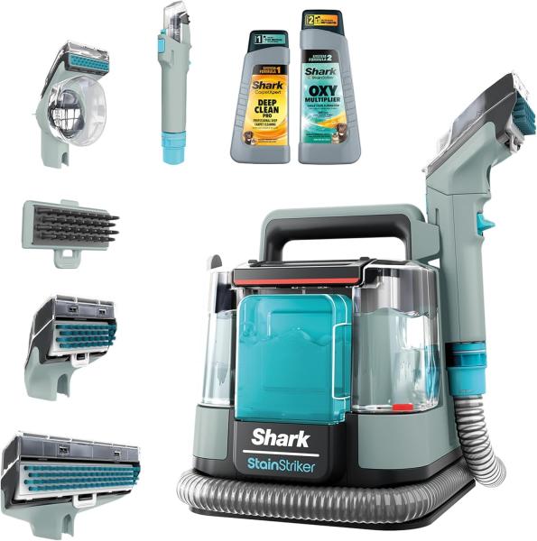Image Shampouineuse Shark PX200EUCP StainStriker Nettoyeur tâches 5 accessoires - 2 formules de nettoyage CarpetXpert (946 ml) & StainStriker (474 ml)