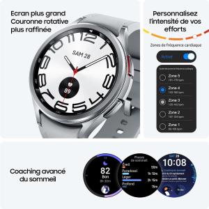 Image Pack Smartwatch Samsung Galaxy Watch6 Classic  - Montre Connectée avec Chargeur - Argent ou Noir