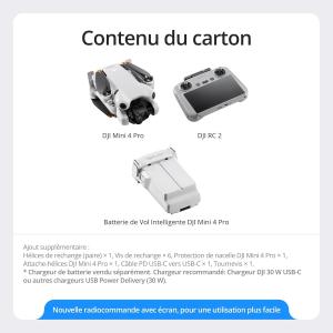 Image Mini Drone Pliable DJI Mini 4 Pro (DJI RC 2) - Caméra 4K - Pour Adultes, 249g - Temps de Vol 34 min