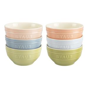 Image Set Zwilling Staub Céramique - Lot de 6 bols macaron - 12cm - Compatible Couvercle FRESH SAVE BOWLS S - 6 coloris pastel assortis