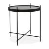 Image KOLOS - Table d'appoint pliable - CT00500BL - Plateau en Verre Trempé - Noire