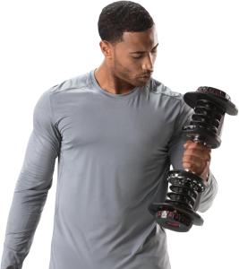 Image Haltère Compact Bowflex SelectTech - Charge Variable - 1 Charge Variable - ‎1090 (4-41 kg) – 1 Haltère simple - ‎Noir/Rouge