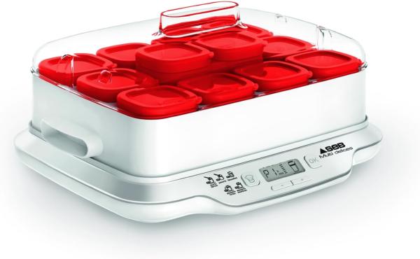 Image Yaourtière Seb YG661500 Multi Délices, Express - 12 pots verre 140 ml, 5 programmes automatiques, Fabriqué en France