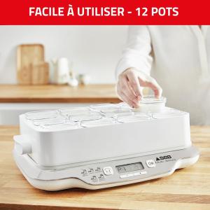 Image Yaourtière Seb YG661500 Multi Délices, Express - 12 pots verre 140 ml, 5 programmes automatiques, Fabriqué en France