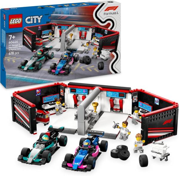 Image Set Garage De F1 Et Voitures LEGO 60444 City - Mercedes-AMG Et Alpine - Dès 7 ans - 2 Véhicules, 2 Pilotes & 4 Mécaniciens