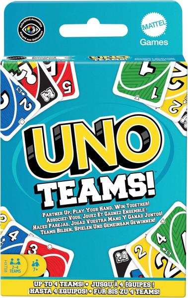 Image Jeu de cartes UNO Teams Mattel Games HTX58 - Règles spéciales pour jouer en équipes de deux