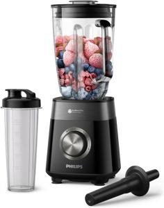 Image Mixeur Philips HR3031/00 Series 5000 Blender - 1200W - Bol verre 2L - 3 vitesses + Pulse, Gourde incluse - Noir