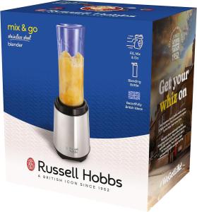 Image Mixeur Russell Hobbs 23472-56 Mix&Go - Blender Smoothie + gourde portable 600 ml - Lames Acier inoxydable