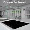 Image Plaque Induction Sauter SPI4360X - Table de Cuisson 3 Foyers - 7200W - Noir/Inox