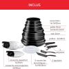 Image Set 17 Pièces Tefal L1599702 Ingenio Easy On - Batterie de cuisine - Poêles, Casseroles, Wok, Sauteuse - Noir