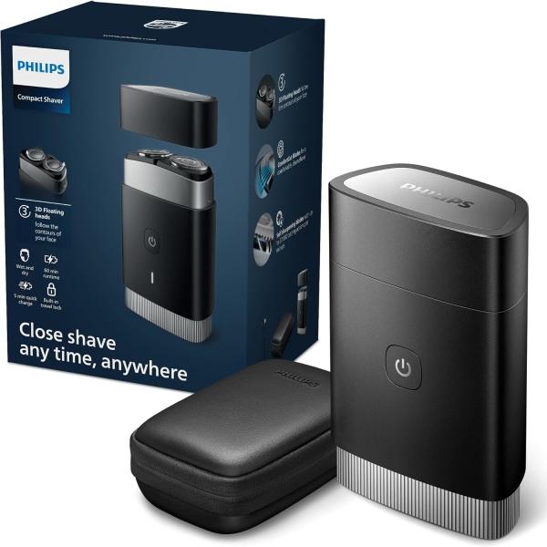 Image Rasoir électrique Nomade Philips PQ888/06 Portable - Lames ComfortCut - Têtes flottantes 3D - Noir
