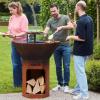 Image Barbecook Nestor Original brasero - Barbecue à Bois - Extérieur avec plancha et Grille surélevée en Acier