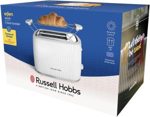 Image Grille-pain Russell Hobbs 27370-56 Eden - 2 fentes larges - design texturé blanc