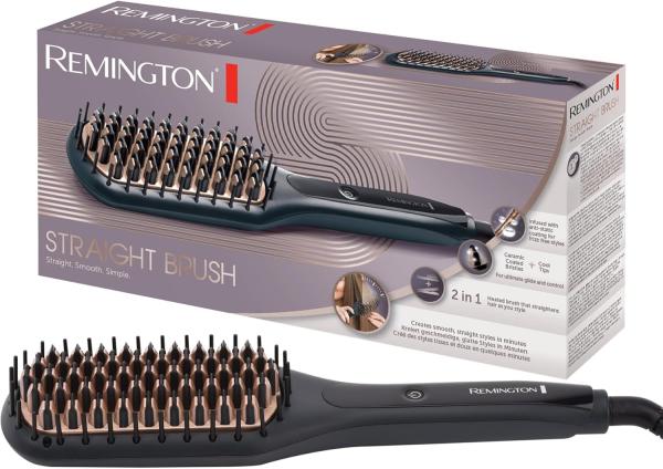 Image Brosse Lissante Ionique Remington CB7400 Straight Brush - Lisse & Démêle - Design slim ergonomique, Céramique - Noir