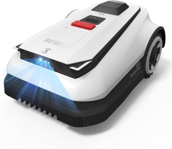 Image Robot Tondeuse Gazon ECOVACS Goat A1600 RTK - LiDAR - Charge Rapide - Pente 50% - Blanc Noir