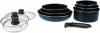 Image Set 10 PCS Sitram 714251 Batterie de cuisine - Aluminium bleu métal mat - Tous feux dont induction