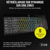 Image Clavier Gaming CORSAIR K55 RGB PRO - Filaire à Membrane – IP42 -  6 Touches Macro Intégration Elgato – Compatible iCUE – AZERTY - Noir