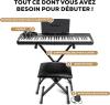 Image Piano Numérique Alesis Melody 61 Touches pour Débutants avec Haut-parleurs + Support, Banc, Casque, Pupitre