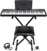 Image Piano Numérique Alesis Melody 61 Touches pour Débutants avec Haut-parleurs + Support, Banc, Casque, Pupitre
