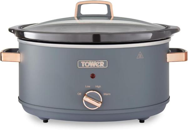 Image Mijoteuse Électrique  Tower T16043GRY Cavaletto - 6,5 L - Gris et Or Rose