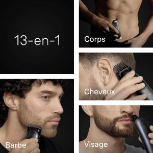 Image Kit Tondeuse Tout-En-Un Braun AIO7565 Series 7 - Lame ProBlade, Technologie AutoSense, 120 Min D'autonomie, Protection SkinGuard - Bleu
