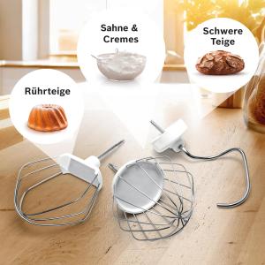 Image Robot pâtissier Bosch MUM58L20 - Bol en acier inoxydable 3,9L - 1000W - Avec accessoires – Couleur gris minéral/argent