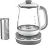 Image Théière électrique Tefal BJ551B10 Tastea - Machine à thé - 1,5 L, Panier à thé amovible en acier inoxydable - Gris/Blanc