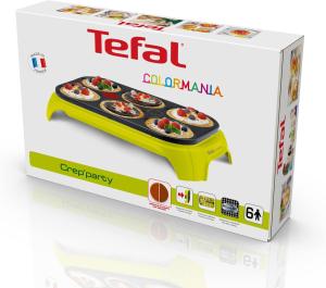 Image Crêpière Electrique Tefal PY559312 Crep'Party Colormania - 1000W - Surface Antiadhésive, Fonction Thermospot, Crêpes, Pancakes, Fabriqué En France
